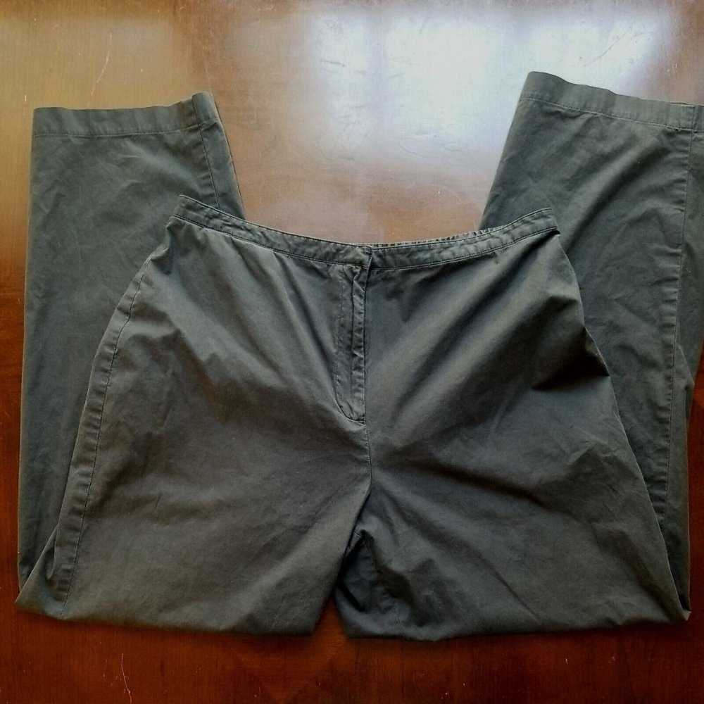 Eileen Fisher Pants Womens M black crop chino capri pockets Medium‎